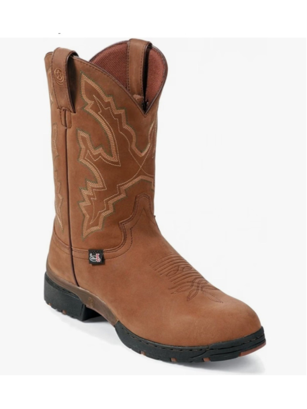 Juntin Cowboy Western Boots Brown Men's Style 9013 SZ 8.5 D - Picture 1 of 12